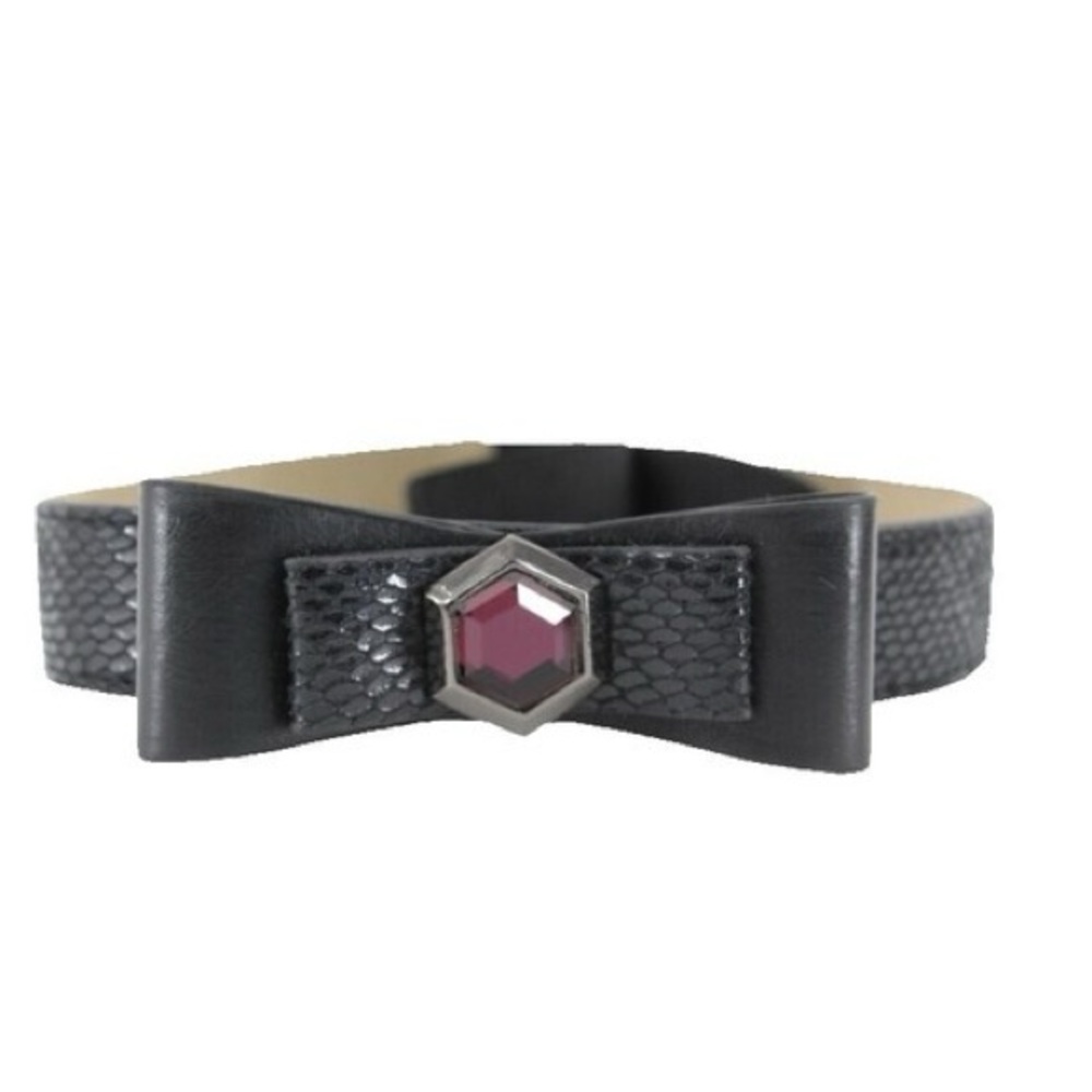 WHBM PURPLE STONE BOW STRETCH BELT